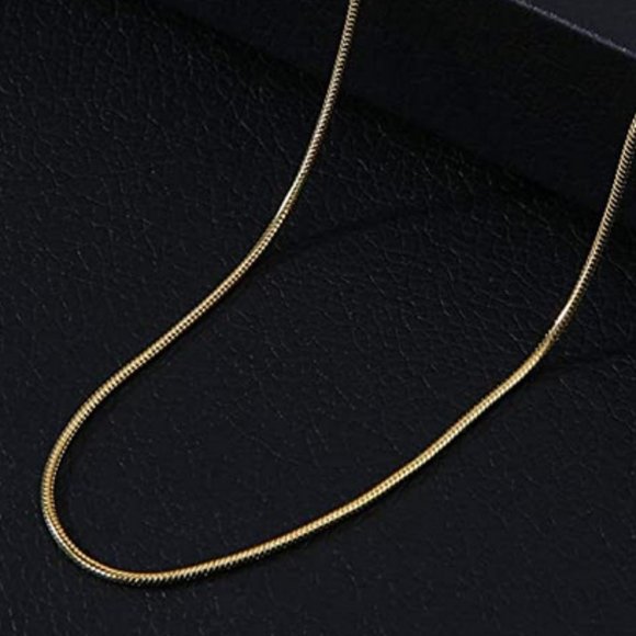 Elegant 23" 18K Gold Plated Thin Snake Chain Necklace - Picture 4 of 4